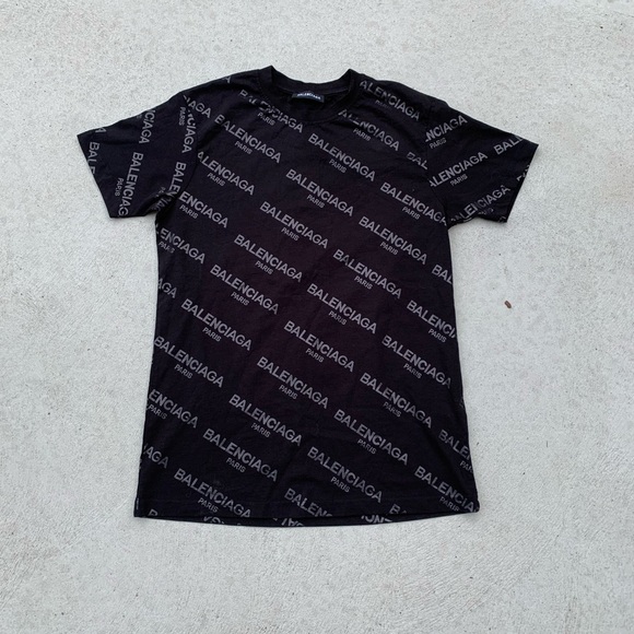 Balenciaga T Shirt Monogram Print Rare 